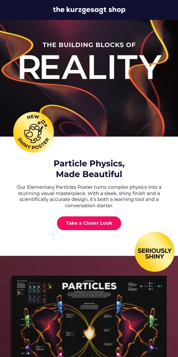 Email from Kurzgesagt. Particle Physics, Made Shiny & Stunning 🤩