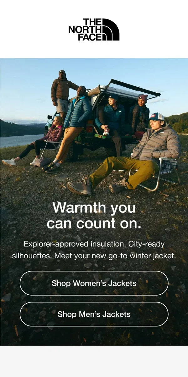 Email from The North Face. Zip into winter’s warmest