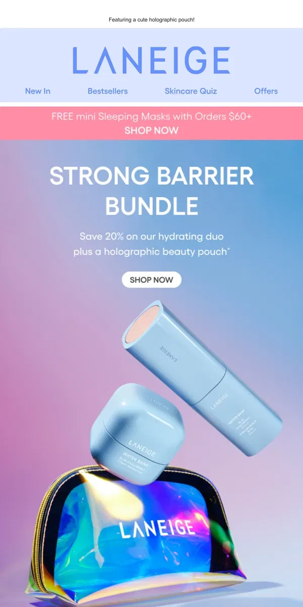 Email from LANEIGE. 20% OFF: Strong Barrier Bundle