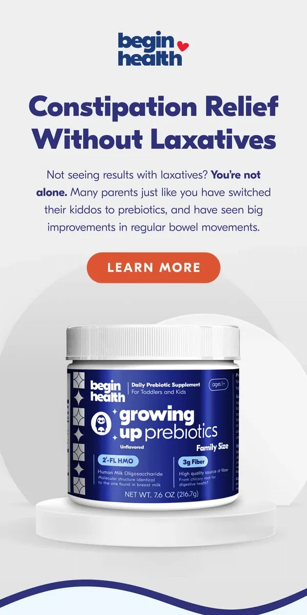 Email from Begin Health. When laxatives aren’t working 🥺