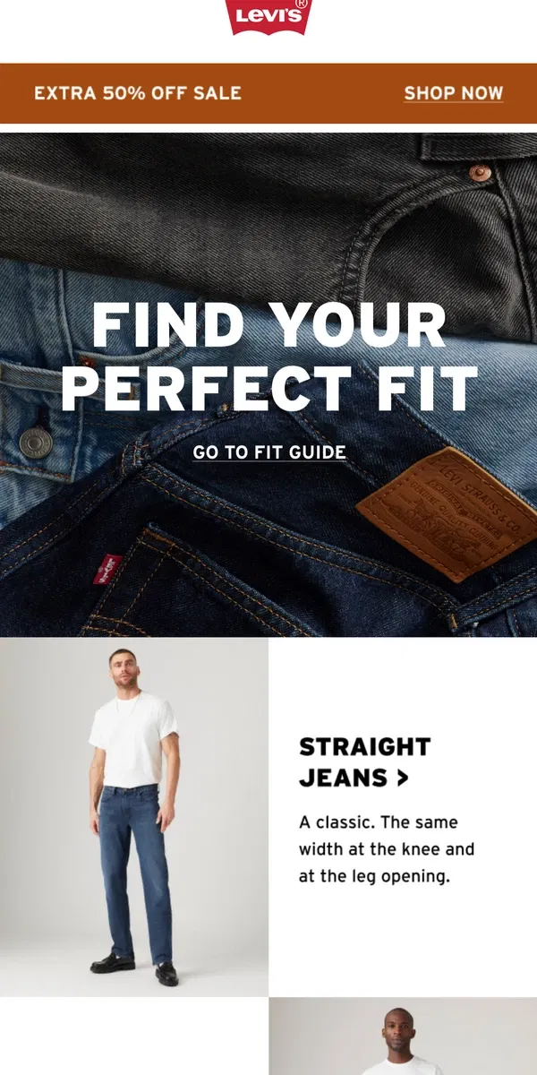 Email from Levi's. Your perfect fit is inside