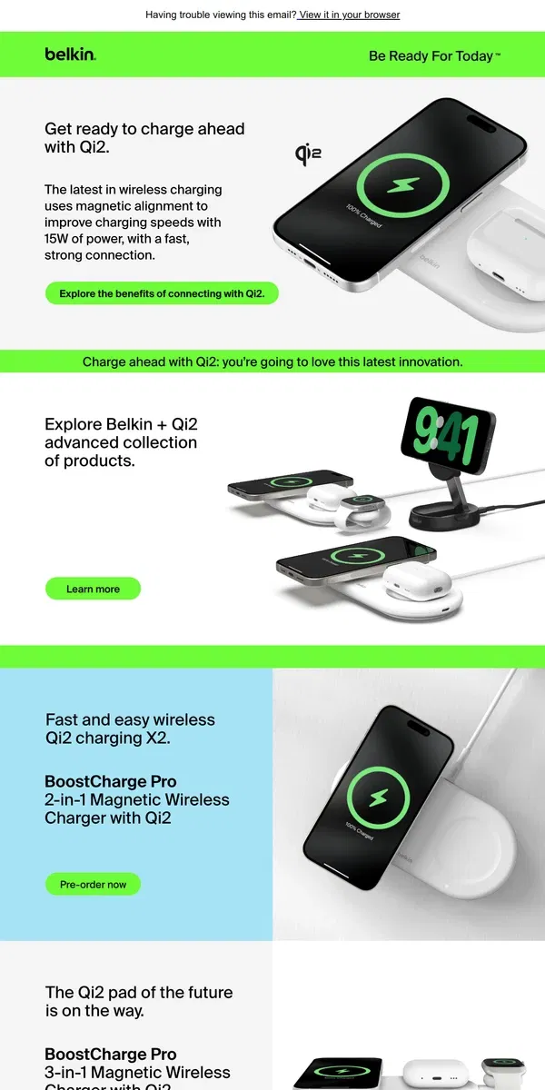 Email from Belkin. Get your first glimpse of Qi2 wireless magnetic charging