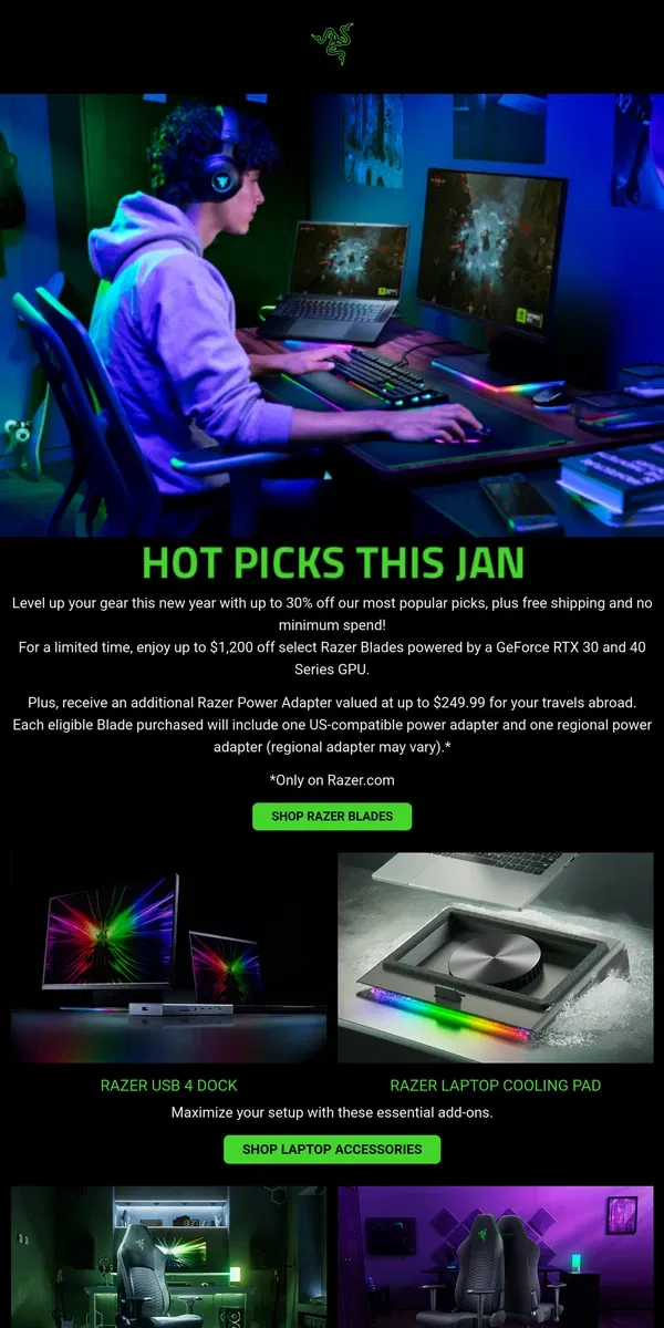 Email from Razer. 👉Get In on This Month’s Top Picks 💻🎮💺