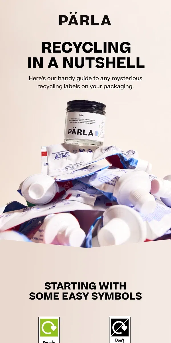 Email from PÄRLA. Our guide to recycling right ♻️