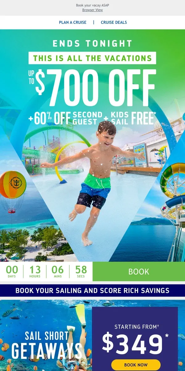 Email from Royal Caribbean. [FINAL HOURS] Wow-worthy weekend deals are calling