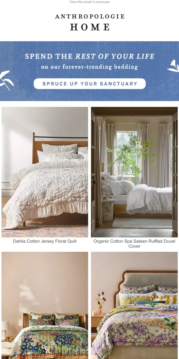 Email from Anthropologie. Want to wake up on the BRIGHT side of the bed?