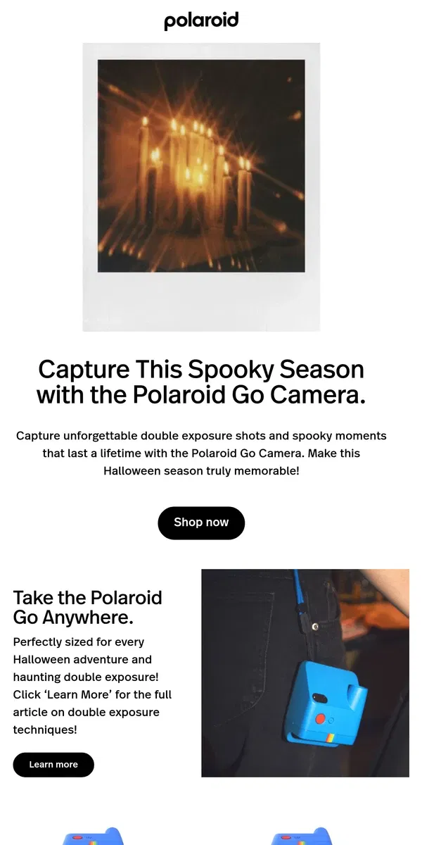 Email from Polaroid. Capture Ghostly Shots.