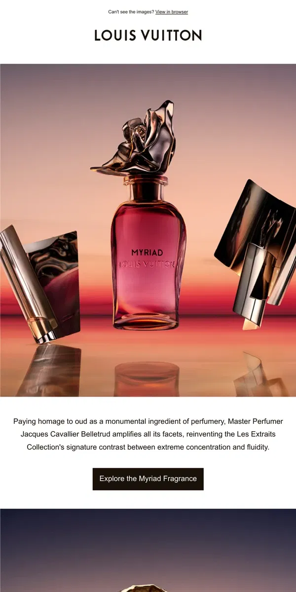 Email from Louis Vuitton. Myriad: The New Fragrance