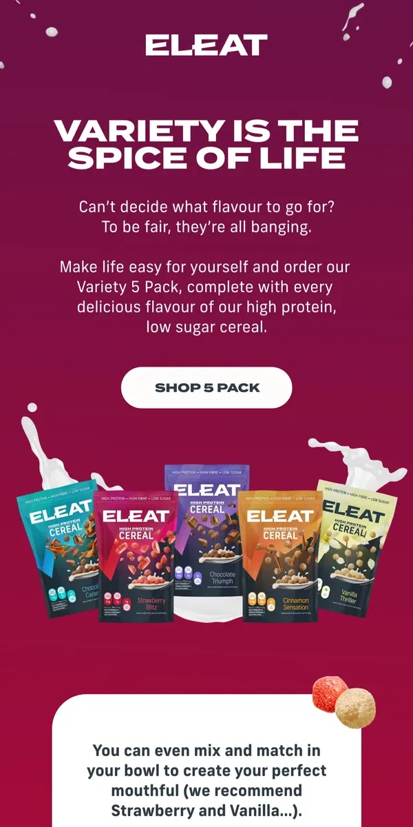 Email from ELEAT. Hmm, can’t decide what flavour?