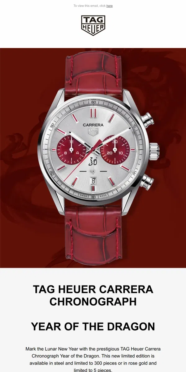 Email from TAG Heuer. Crafted to celebrate the Lunar New Year