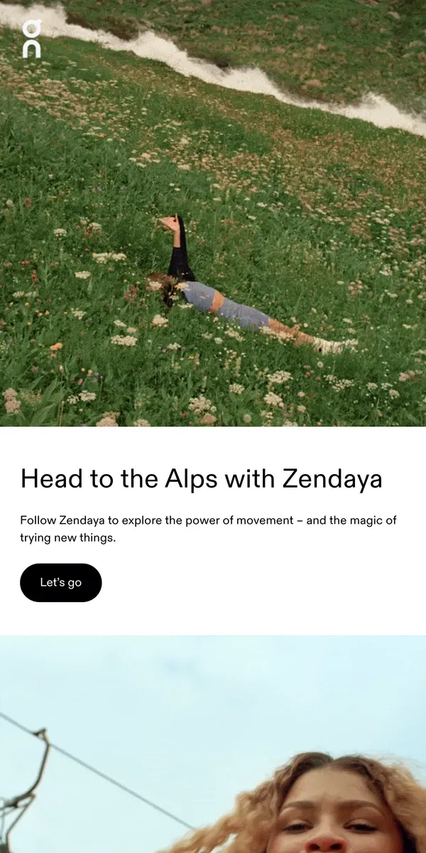 Email from On. ☁️ Zendaya’s Swiss adventure