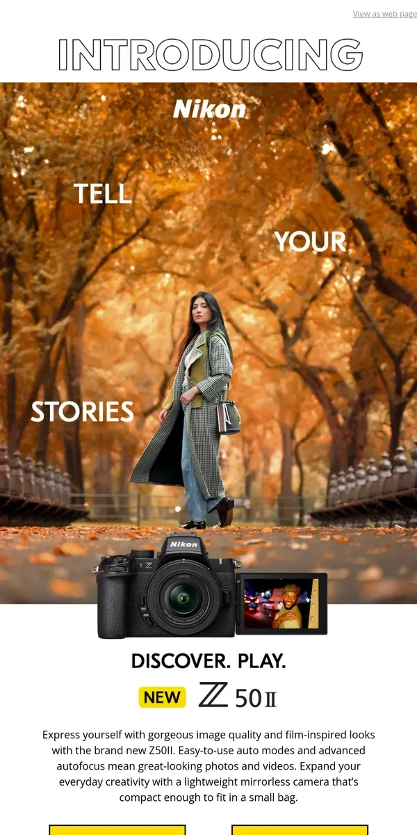 Email from Nikon. Introducing the NEW Z50II