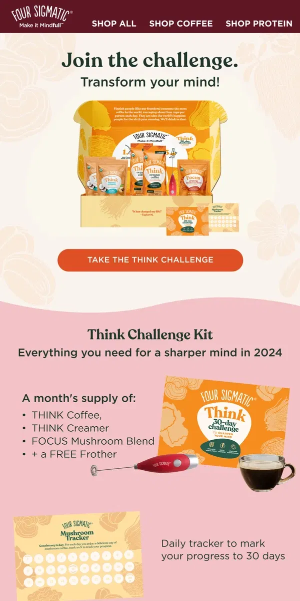 Email from Four Sigmatic. Unlock energy, focus, and a clear mind in 2024