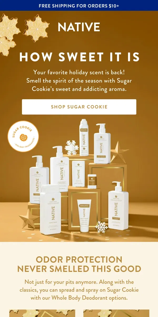 Email from Native. Grab a fresh batch of Sugar Cookie goodies 🍪