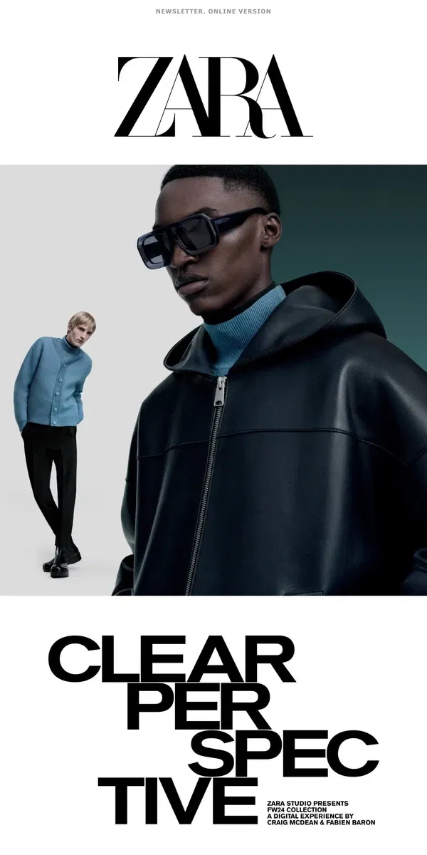 Email from Zara. STUDIO COLLECTION FW24 | CLEAR PERSPECTIVE