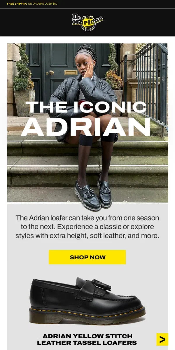 Email from Dr. Martens. Classic styling. Modern twist.