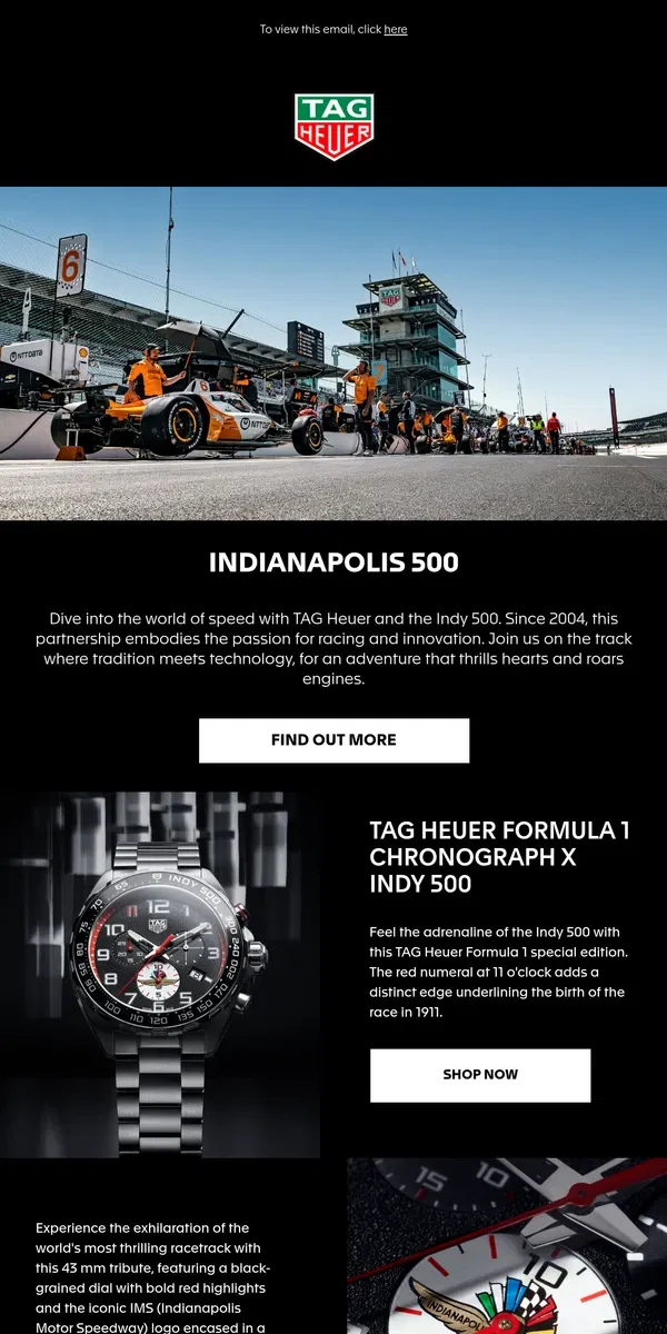 Email from TAG Heuer. The legend lives on