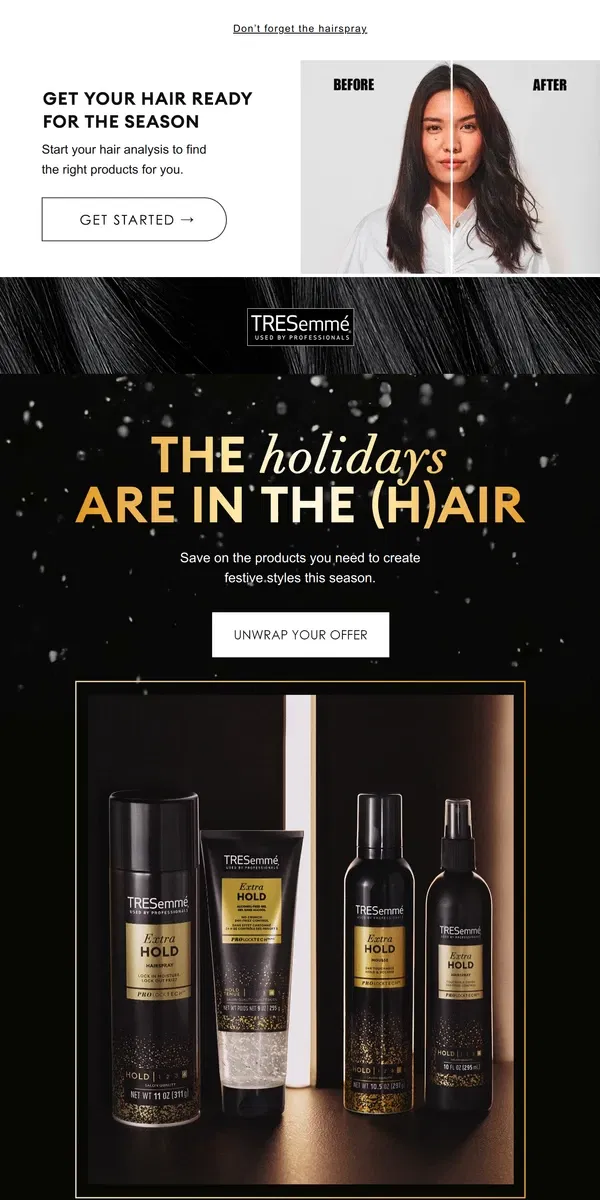 Email from TRESemmé. ✨ Savings for your holiday hairstyles