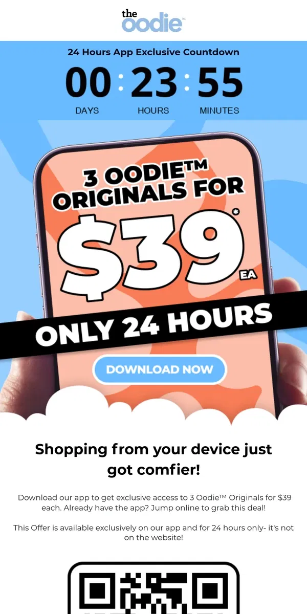 Email from The Oodie. An App Exclusive Offer ONLY 📲