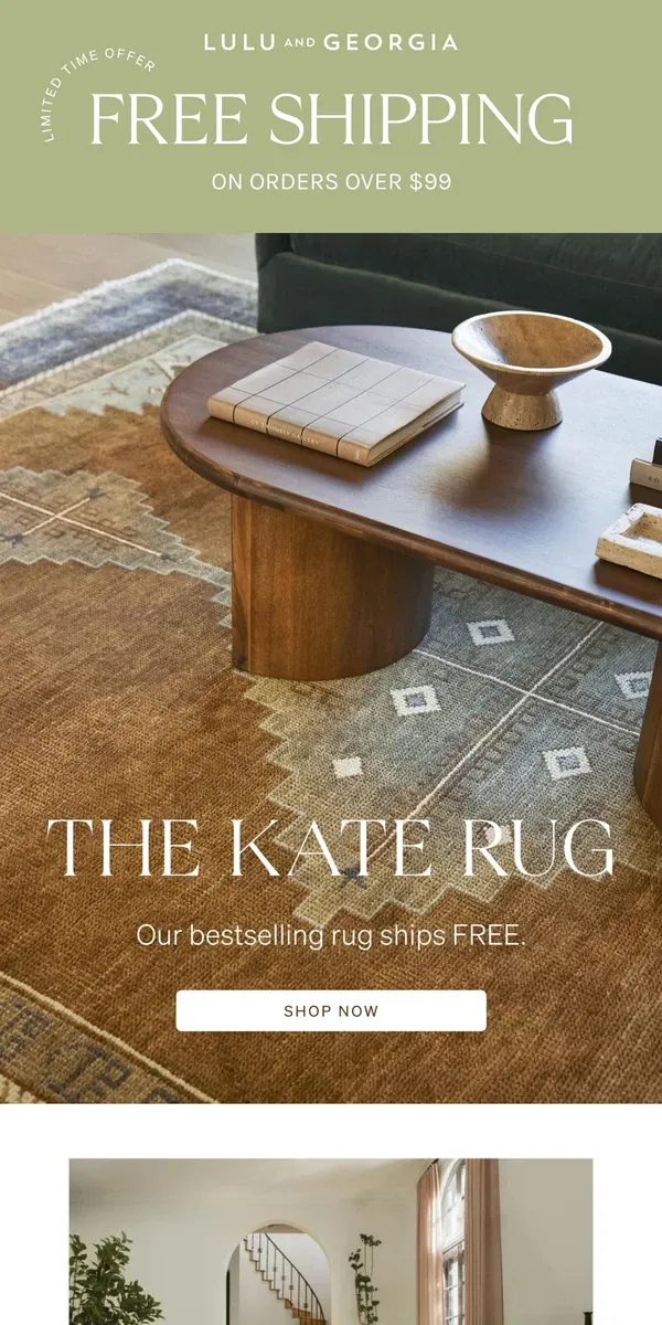 Email from Lulu and Georgia. The rug we can't keep in stock is back