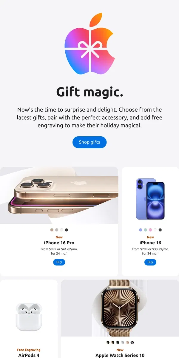 Email from Apple. 🎁 The holidays are here at Apple.