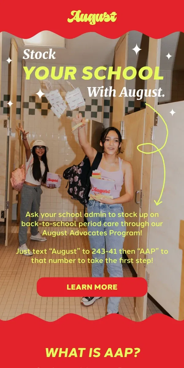 Email from August. Stock Your School w/ August🩸Here’s How!