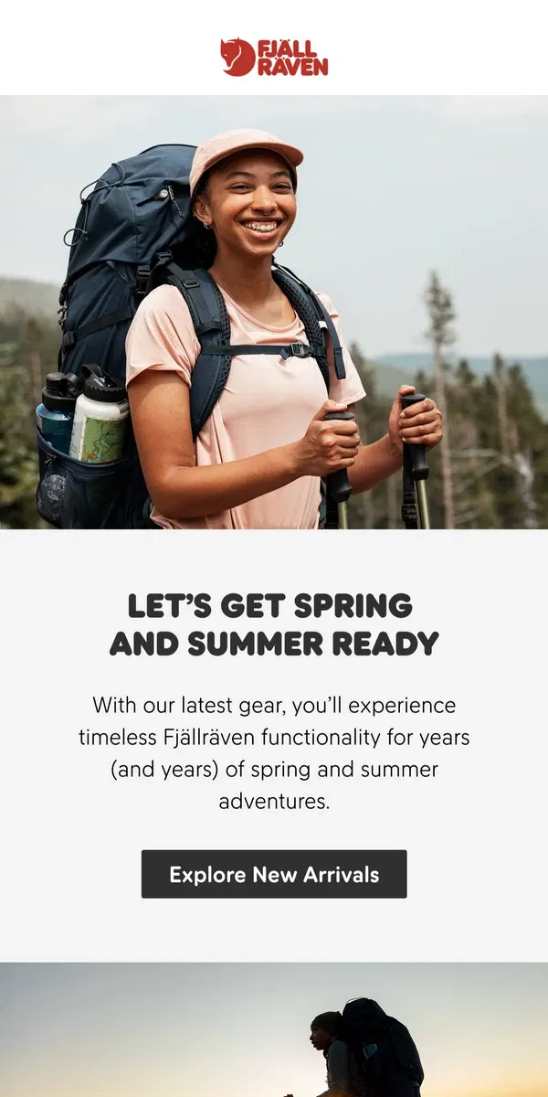 Email from Fjällräven. Spring and summer arrivals are here