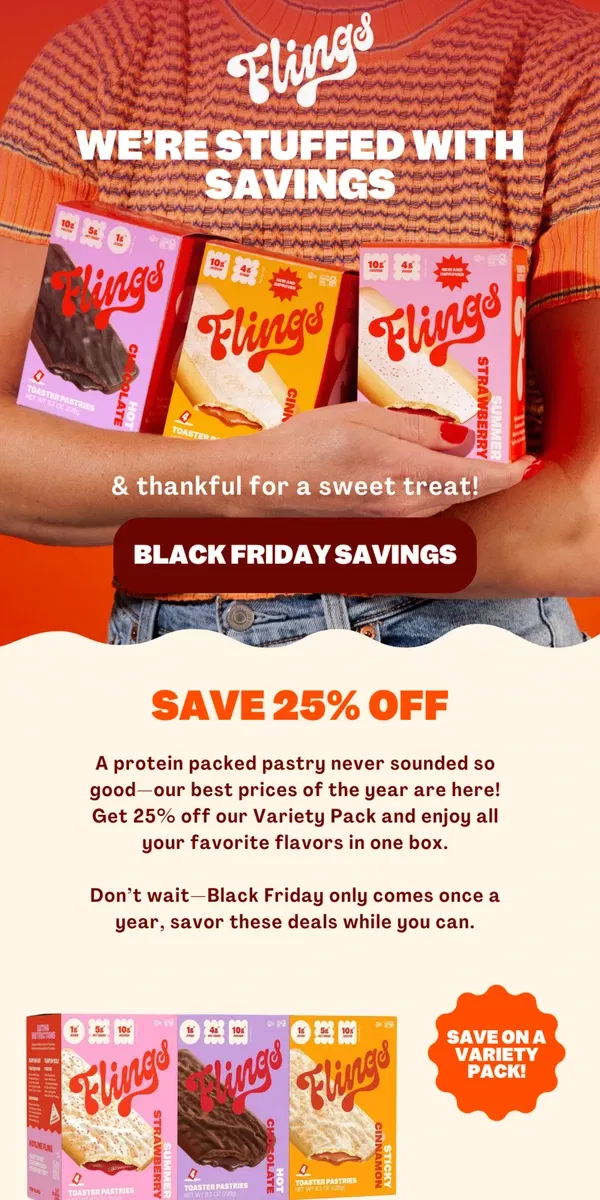 Email from Flings. Black Friday is HERE ⏰