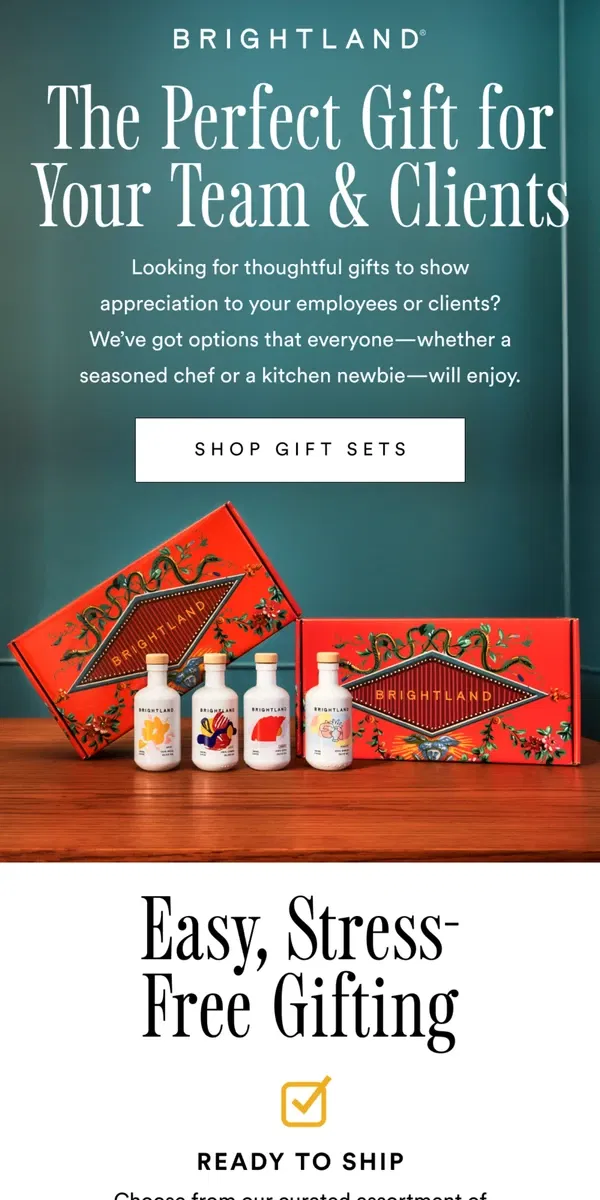 Email from Brightland. Gifts for everyone in your network