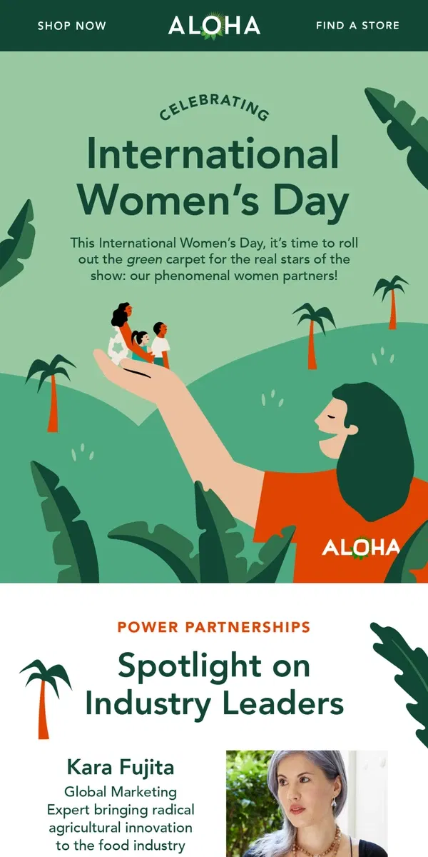 Email from ALOHA. Our Phenomenal Women Partners 🌺