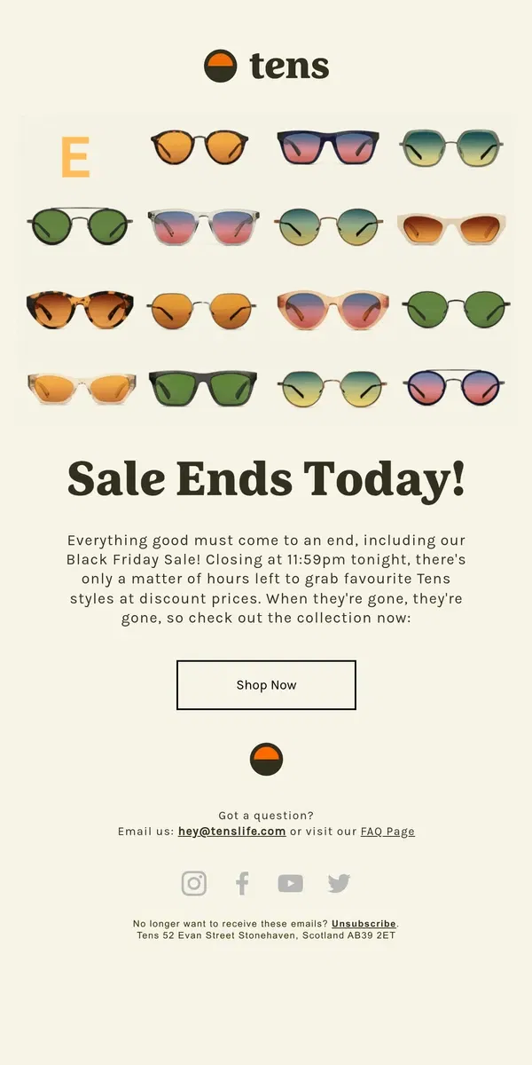 Email from Tens. Sale Ends Today!