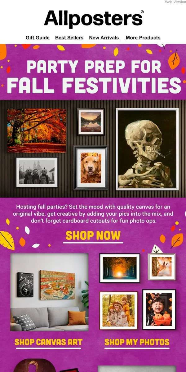 Email from AllPosters. Get Set for Fall Festivities