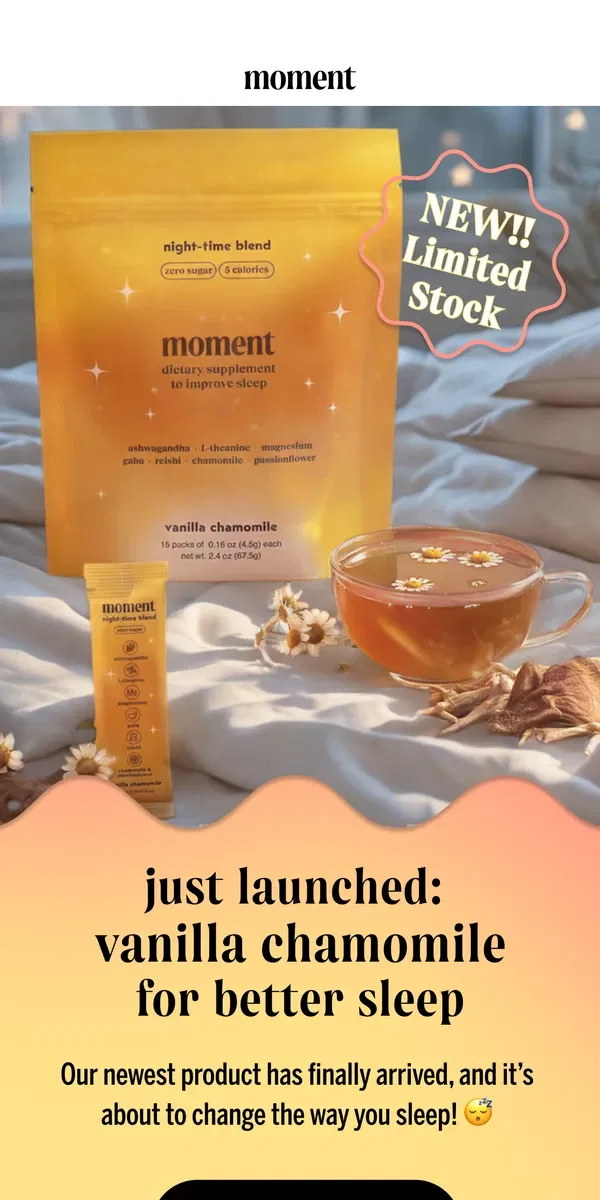 Email from Moment Drink. Are you ready for the BEST SLEEP of your life?🌜😴