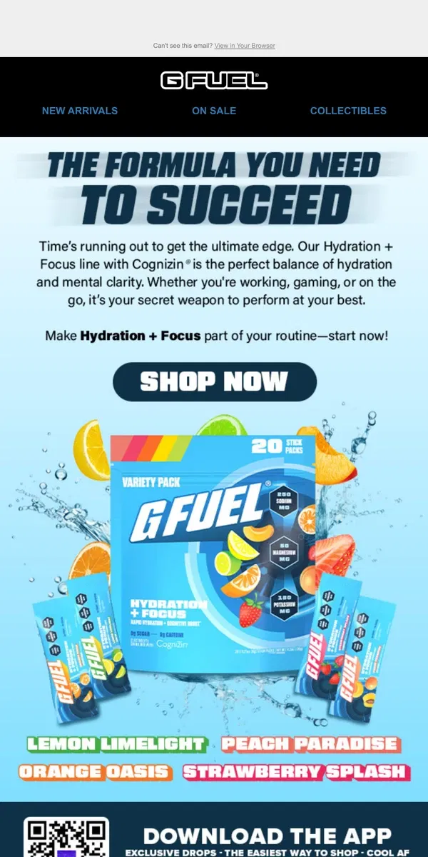 Email from G FUEL. ⏳ Last Call: Stay Sharp with Hydration + Focus