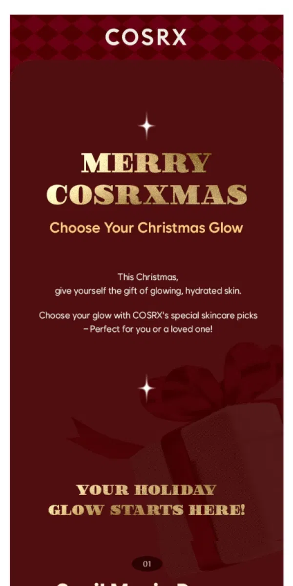 Email from COSRX. MERRY COSRXMAS!🎄✨