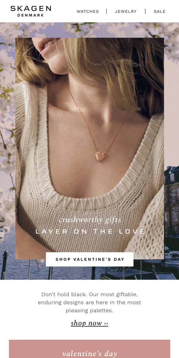 Email from Skagen. hey, cupid.