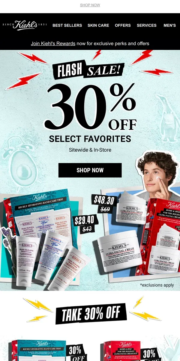 Email from Kiehl's. Take 30% Off Select Sets & More!