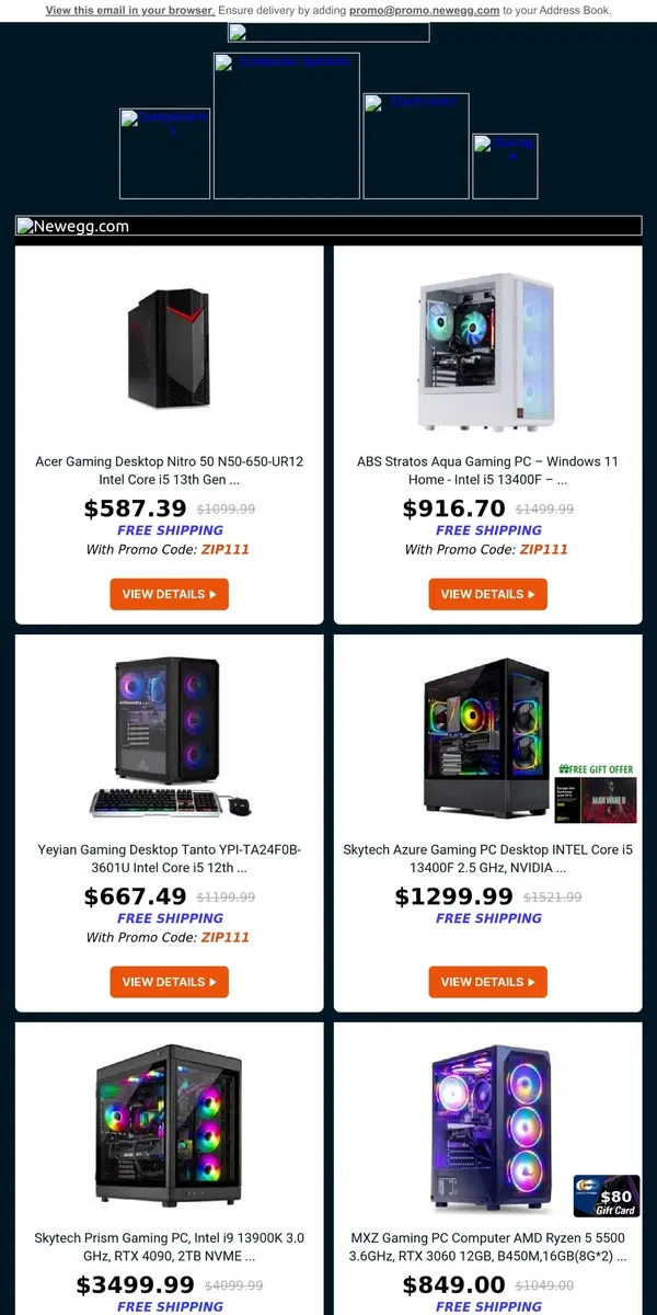 Email from Newegg. GET IN & SAVE! Our Black Friday Sale is HERE 🛒