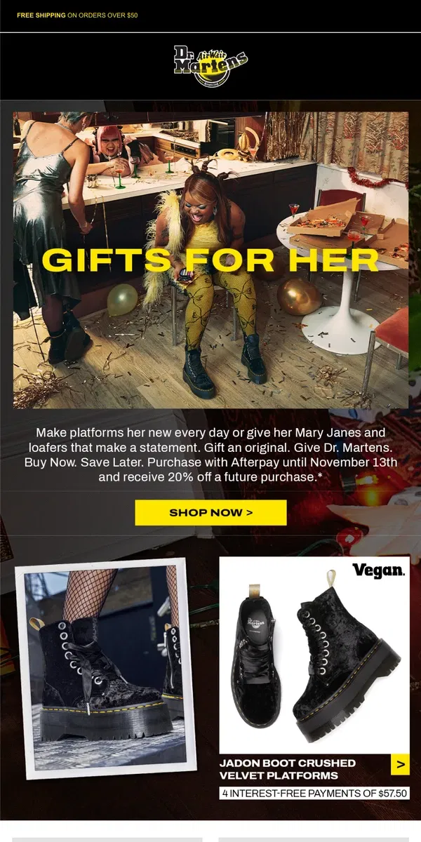 Email from Dr. Martens. Give her what she wants