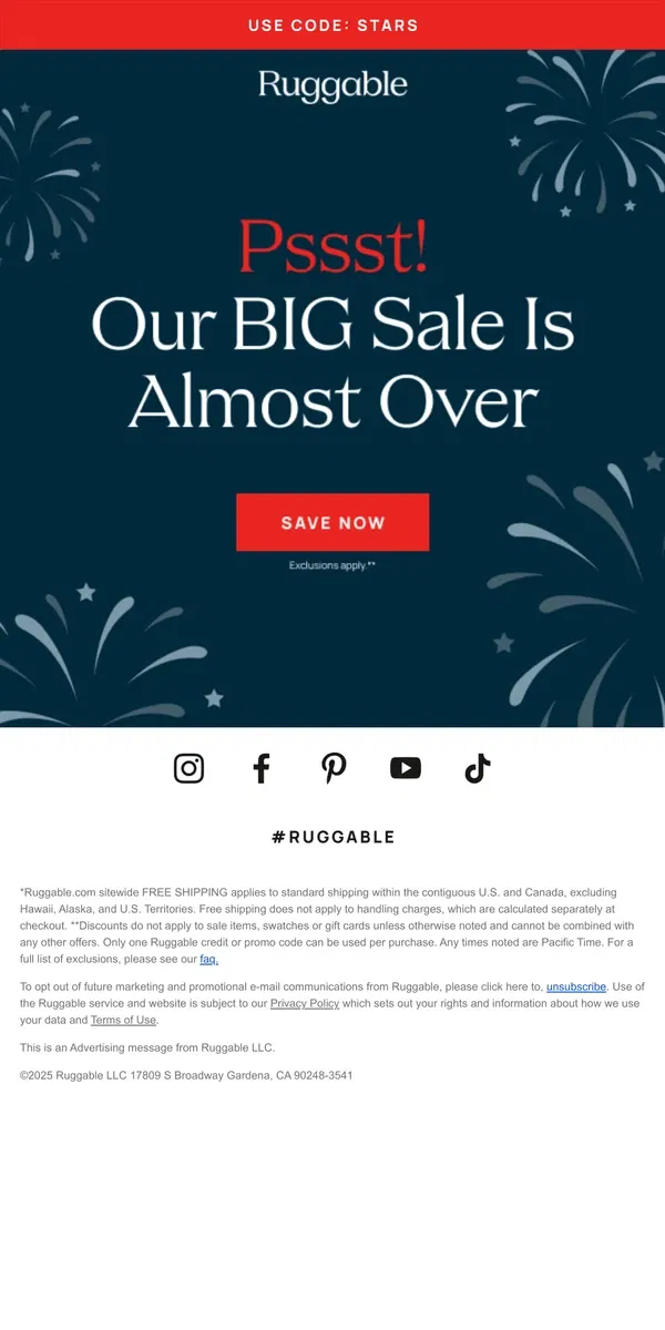 Email from Ruggable. Save on everything