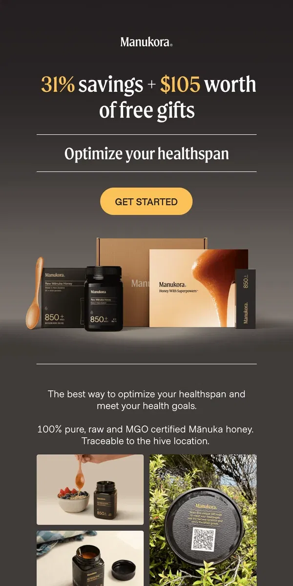 Email from Manukora. Highest quality best value Manuka