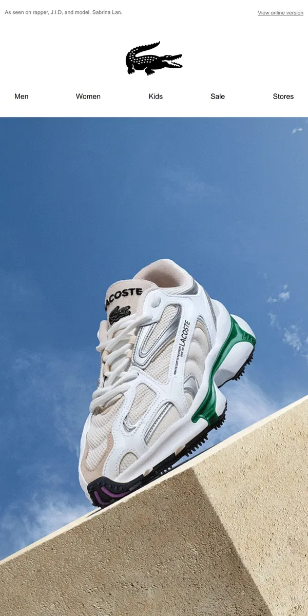 Email from Lacoste. The New L003 2K24 Sneaker