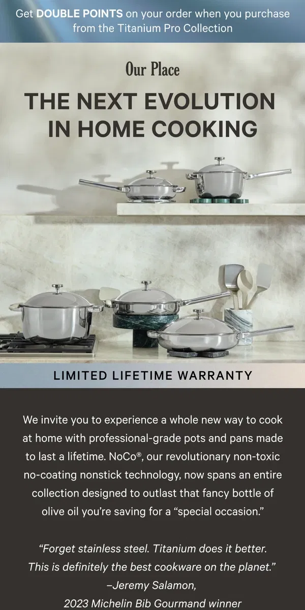 Email from Our Place. The Last Cookware Set You’ll Ever Need to Buy