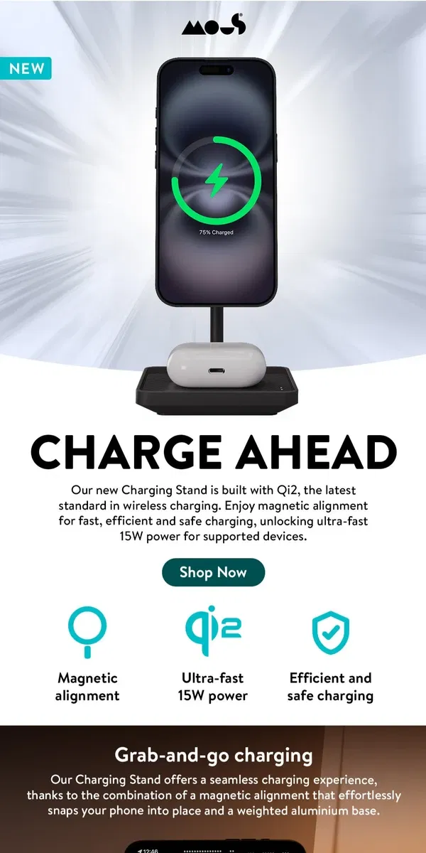 Email from Mous. NEW charging stand