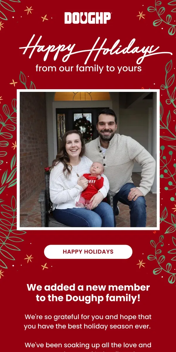 Email from Doughp. Happy Holidays from our family ❤️