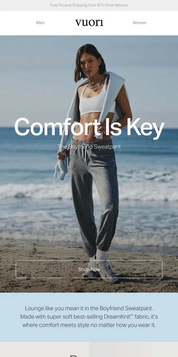 Email from Vuori. Wear It Your Way: The Boyfriend Sweatpant