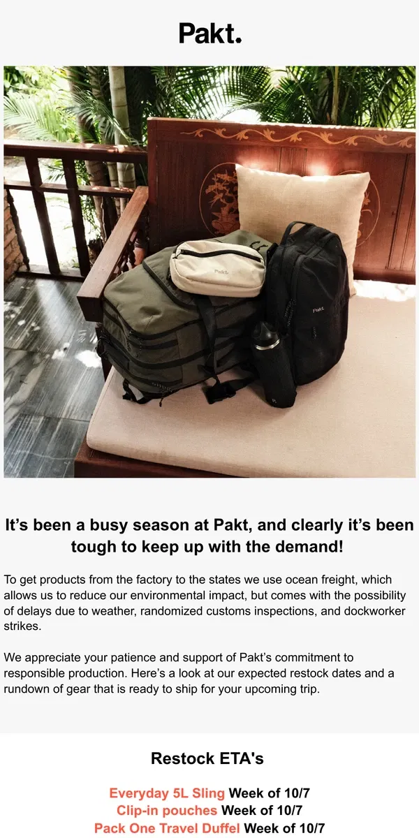 Email from Pakt. The journey continues