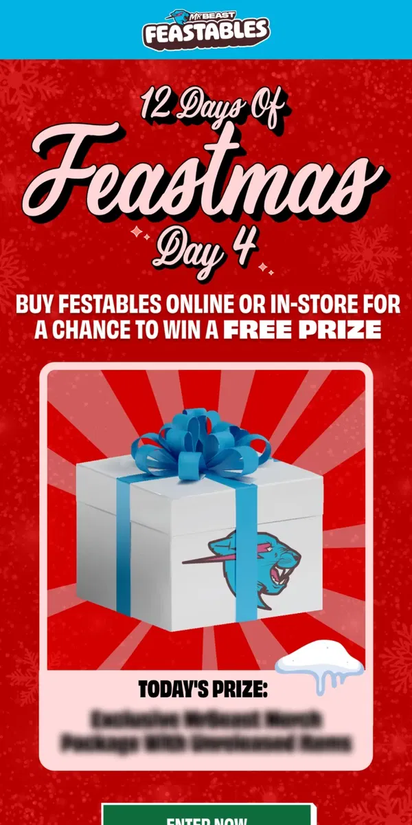 Email from Feastables. Today's prize is...