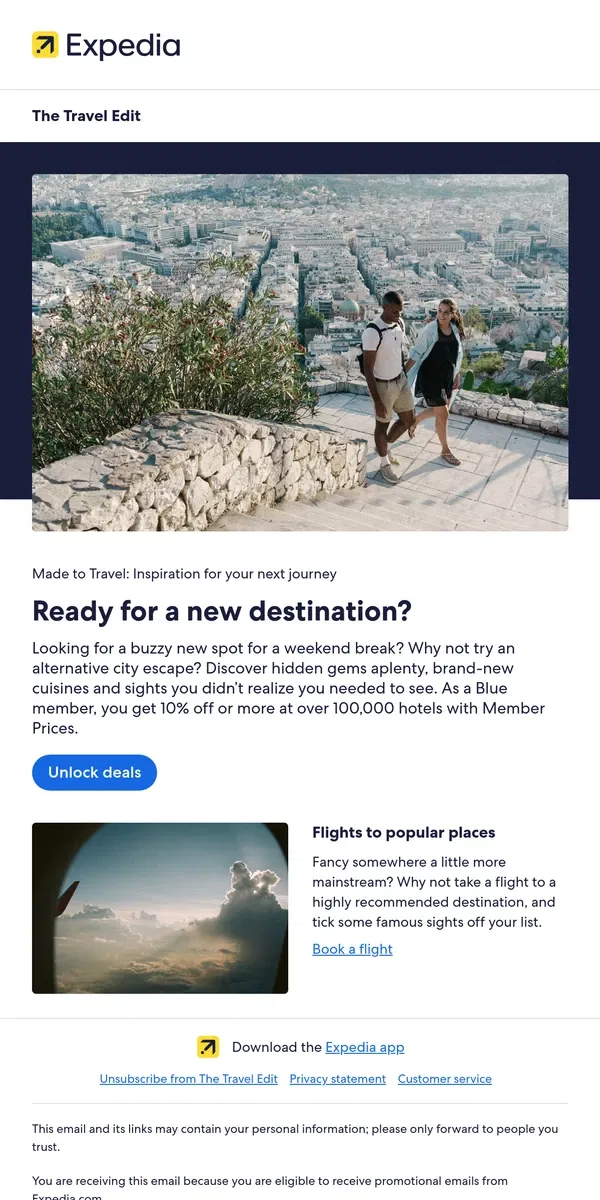 Email from Expedia. The city break you didn’t know you needed