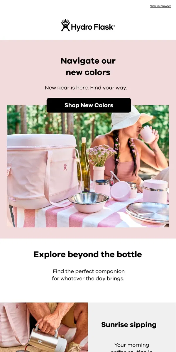 Email from Hydro Flask. Navigate the Colors of Oregon